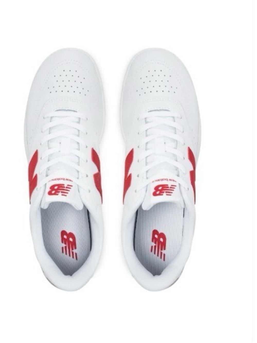 New Balance White Low-Top Sneakers with Red Accents 9W 7.5M